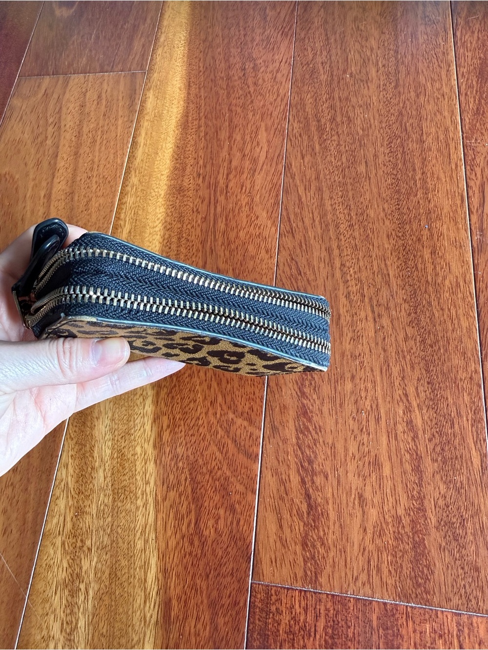 Coach Leopard Print Double-Zipper Compact Wallet - Picture 12 of 17